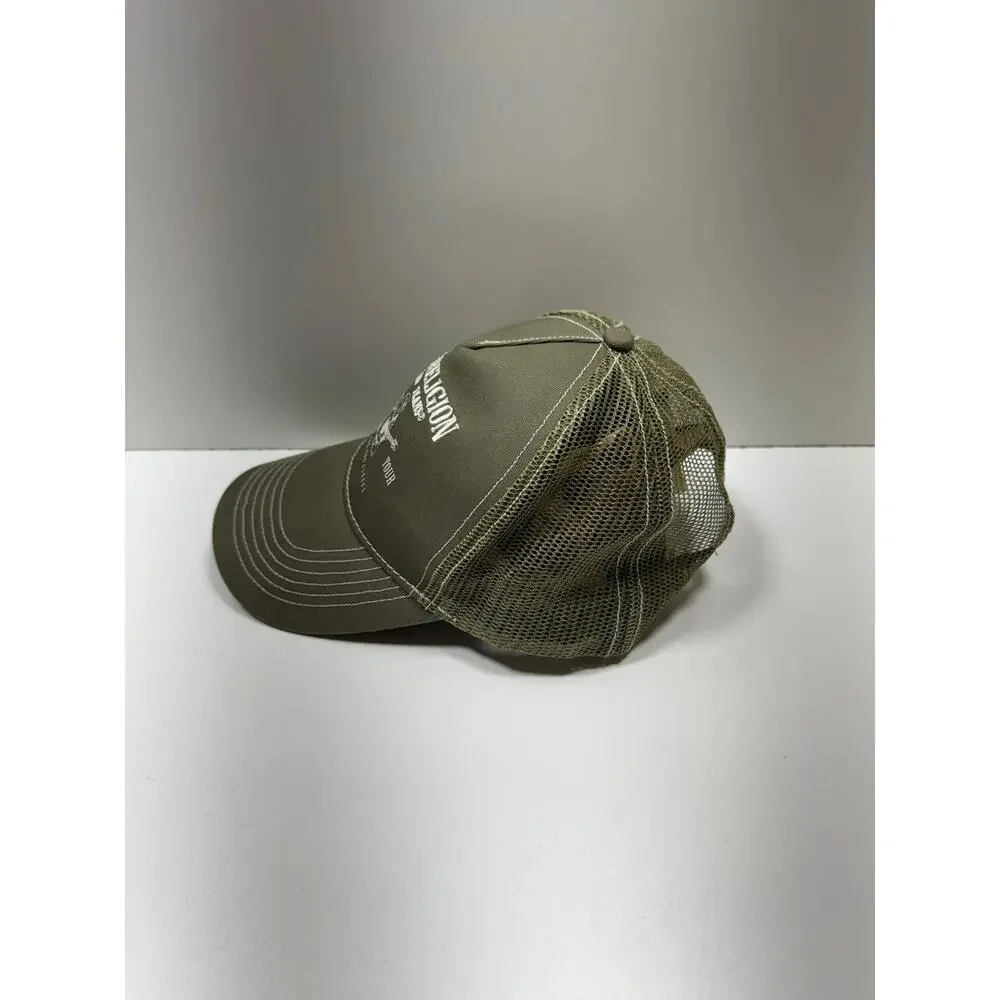 True Religion Brand Jeans World Tour SnapBack Trucker Ball Cap Green Logo Buddha